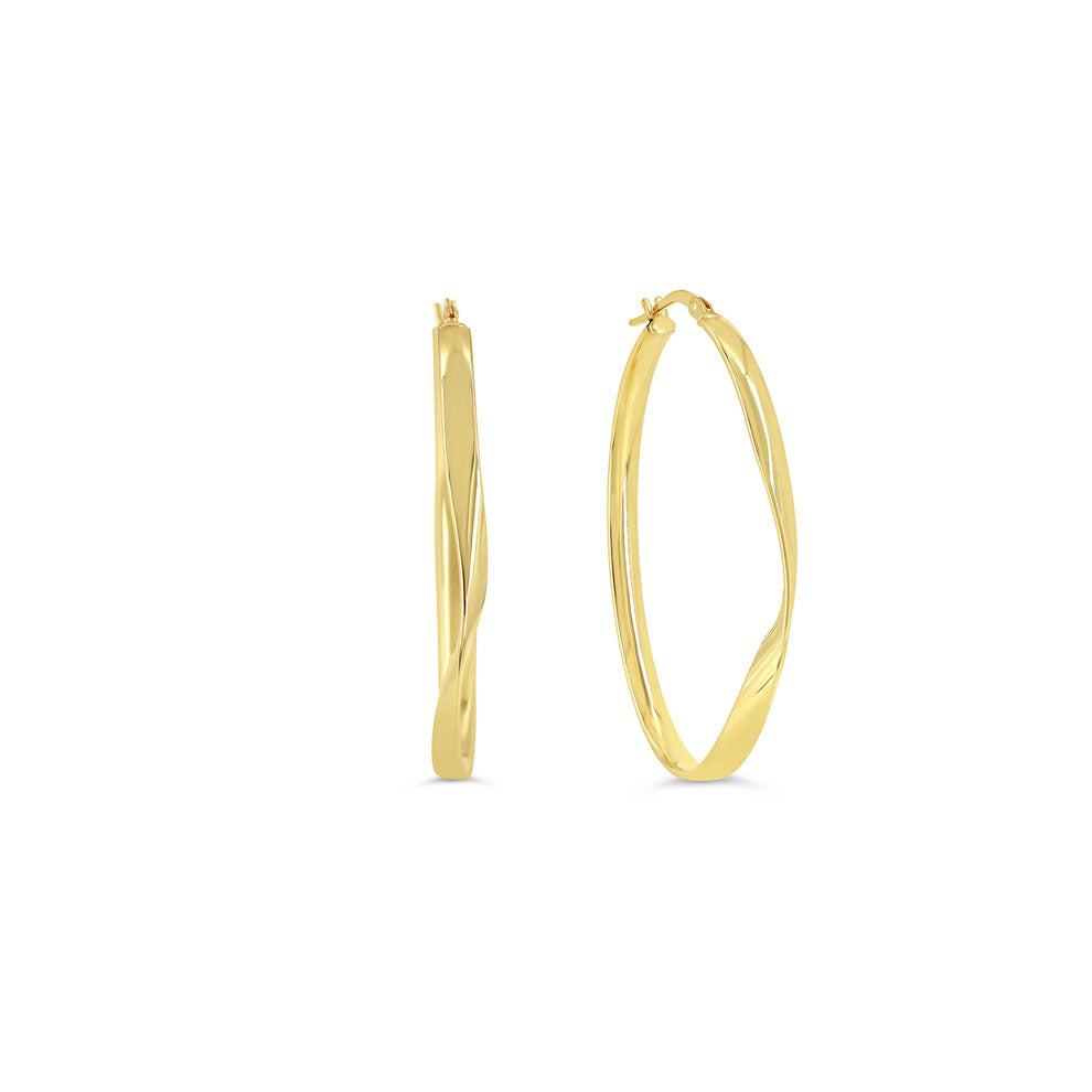 Sempre ORO Earrings - Slight Bend Oval Hoops (41132)
