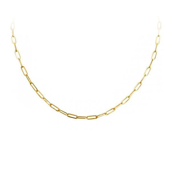 Gold Paperclip Link Necklace 3mm 20 inch 10 Karat (35627)
