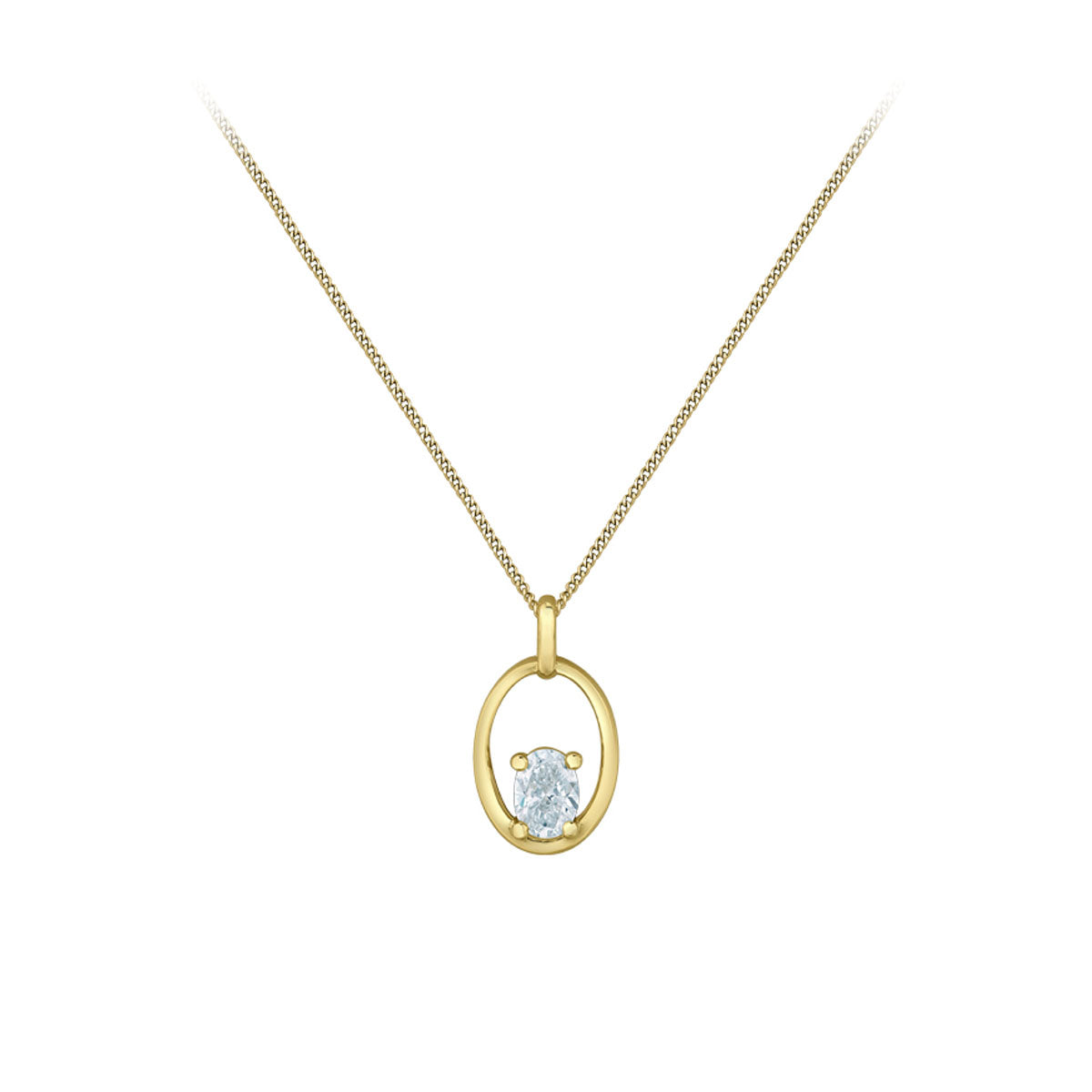 Diamond Open Oval Solitaire Pendant - LG .30ct (39438)