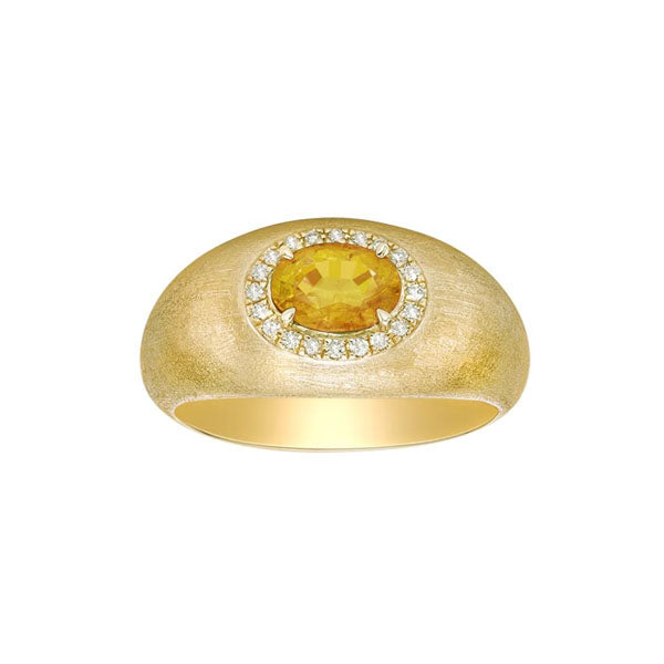 Genuine Citrine and Diamond Ring (37351)