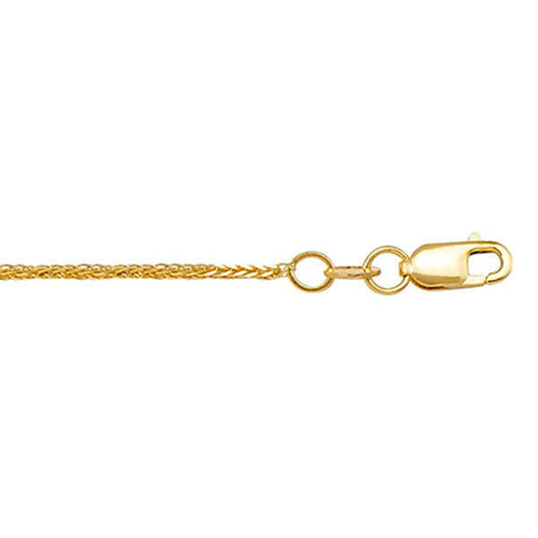 Gold Solid Squared Wheat Chain 0.8mm 18in (31003)