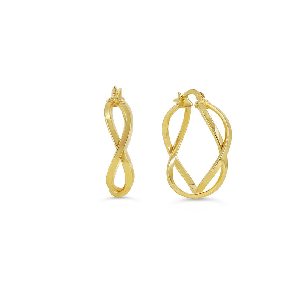 Sempre ORO Earrings - Open Woven Twist Hoops (41146)