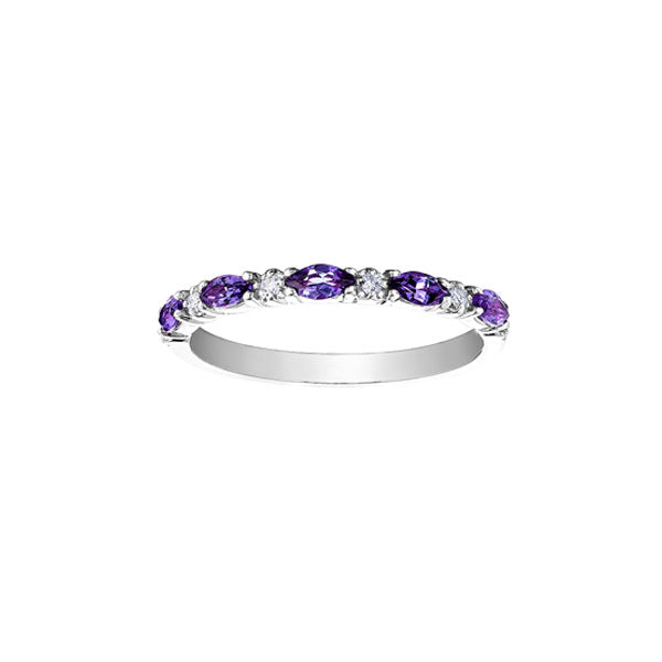 Genuine Amethyst and Diamond Ring (39255)