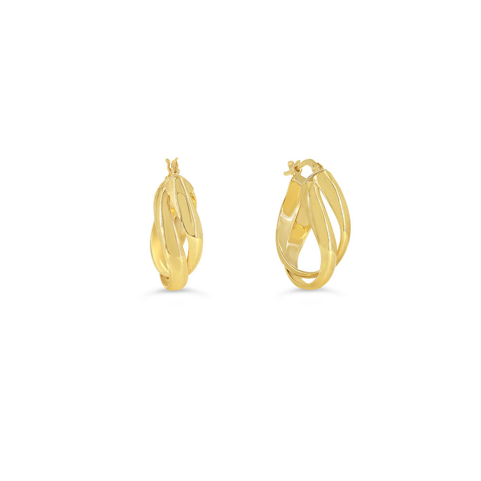 Sempre ORO Earrings - 2 Row Crossover Hoops (41141)