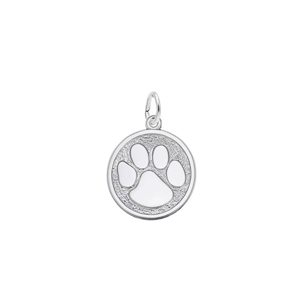 Sterling Silver Paw Print Disc - Large (28841)