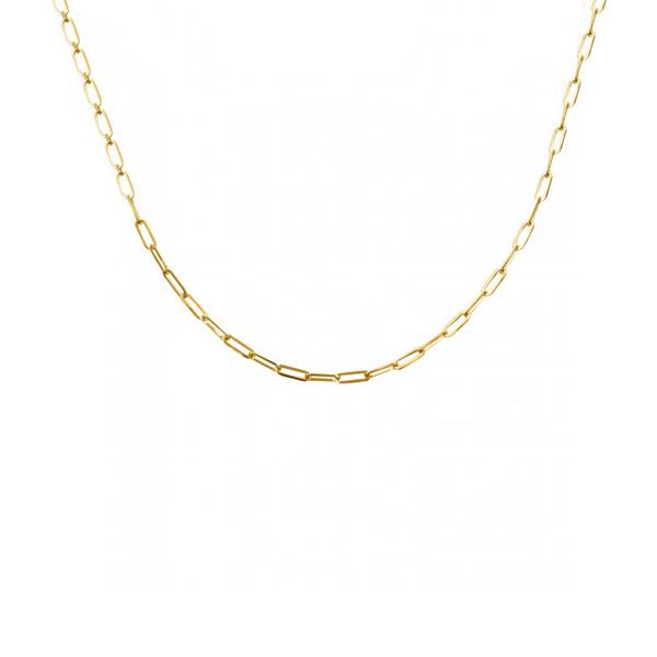 Gold Paper Clip Link Necklace 2mm 20in (33199)