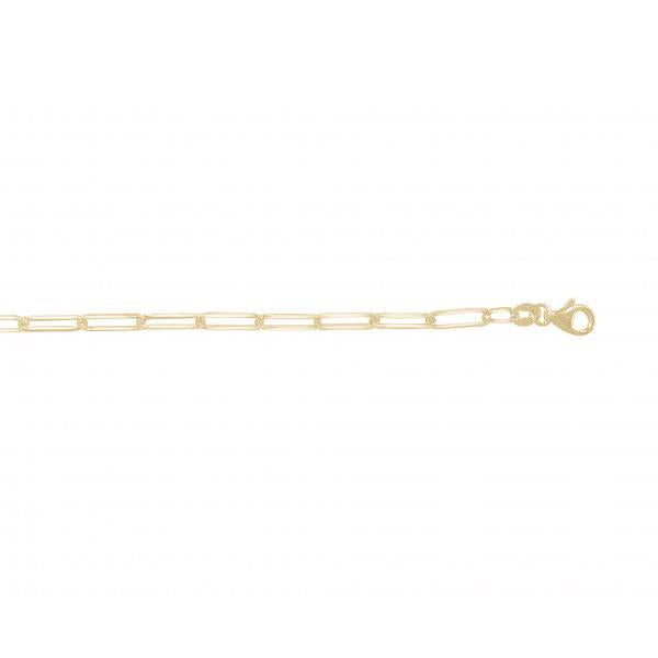 Gold Paperclip Link Necklace 3mm 20 inch (35627)