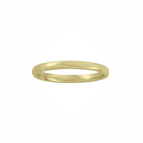 Gold Wedding Band 2mm Size 6.5 (36007)