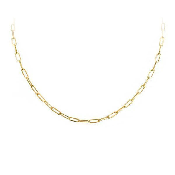 Gold Paperclip Link Necklace 4.3mm 16 inch (36612)