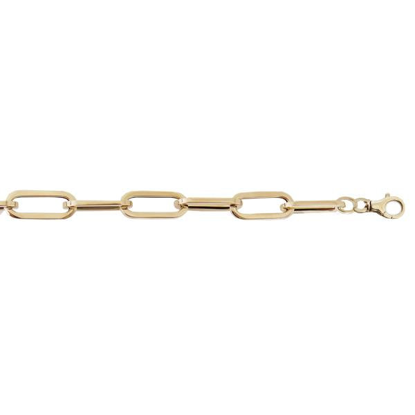Gold Paperclip Link Necklace 9mm 18inch (37196)
