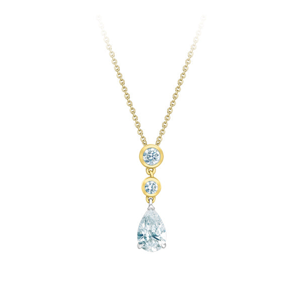 Diamond 3-Stone Drop Pendant - LG 1.41ct (38337)