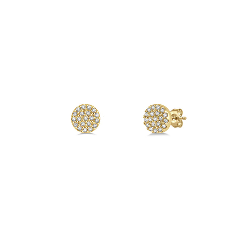 Diamond Circle Pave Stud Earrings .12ct (38720)