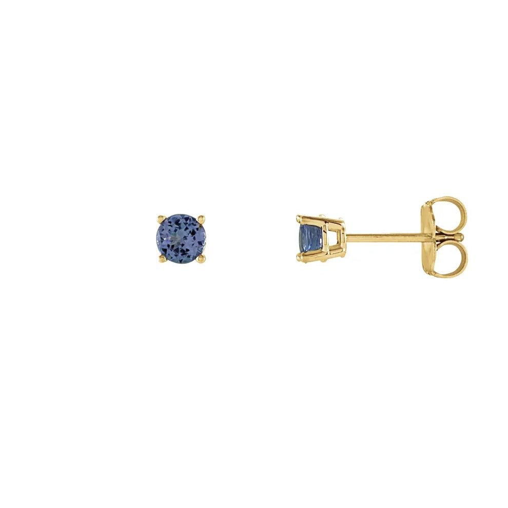 Genuine Tanzanite Stud Earrings (38841)