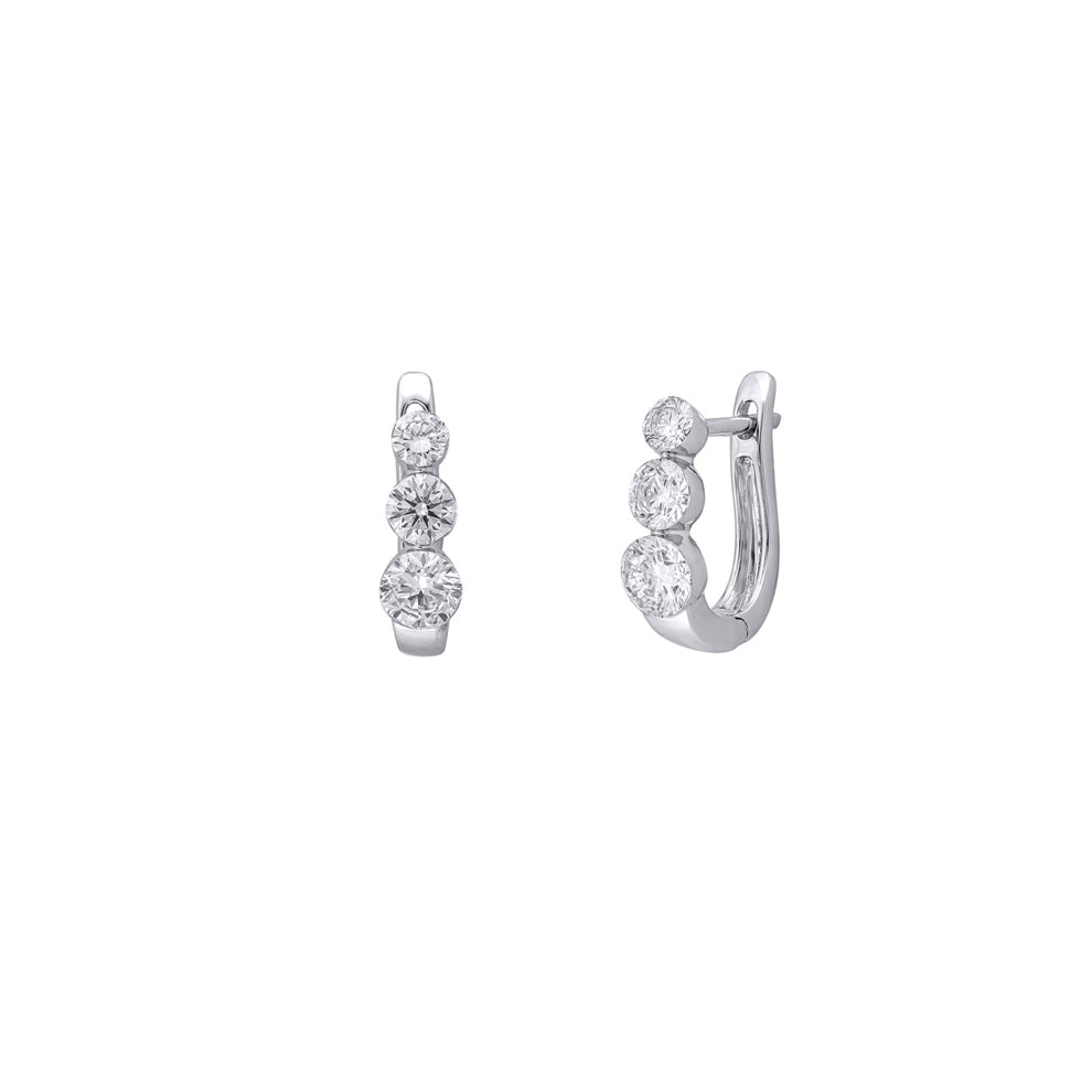 Diamond 3 Stone Graduated Earrings - LG 1.61ct (39752)