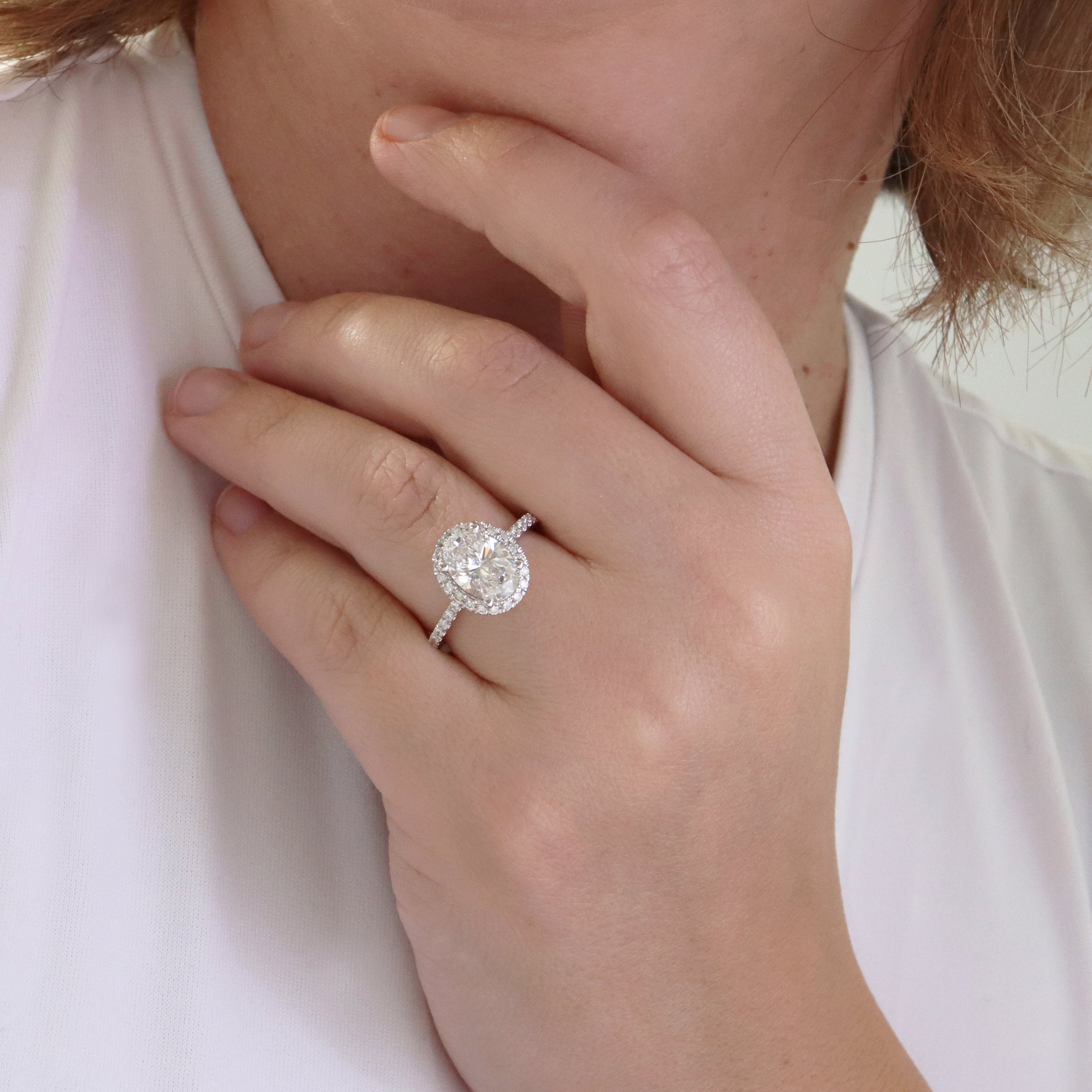 Diamond Oval Halo Engagement Ring - LG 2.52ct (39941)