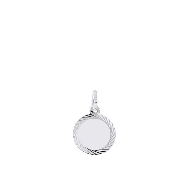 Sterling Silver Round Disc Pendant 14.5mm Diameter (40381)