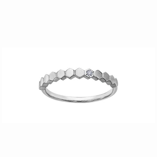 Diamond Hexagon Stacking Band .015ct (40697)