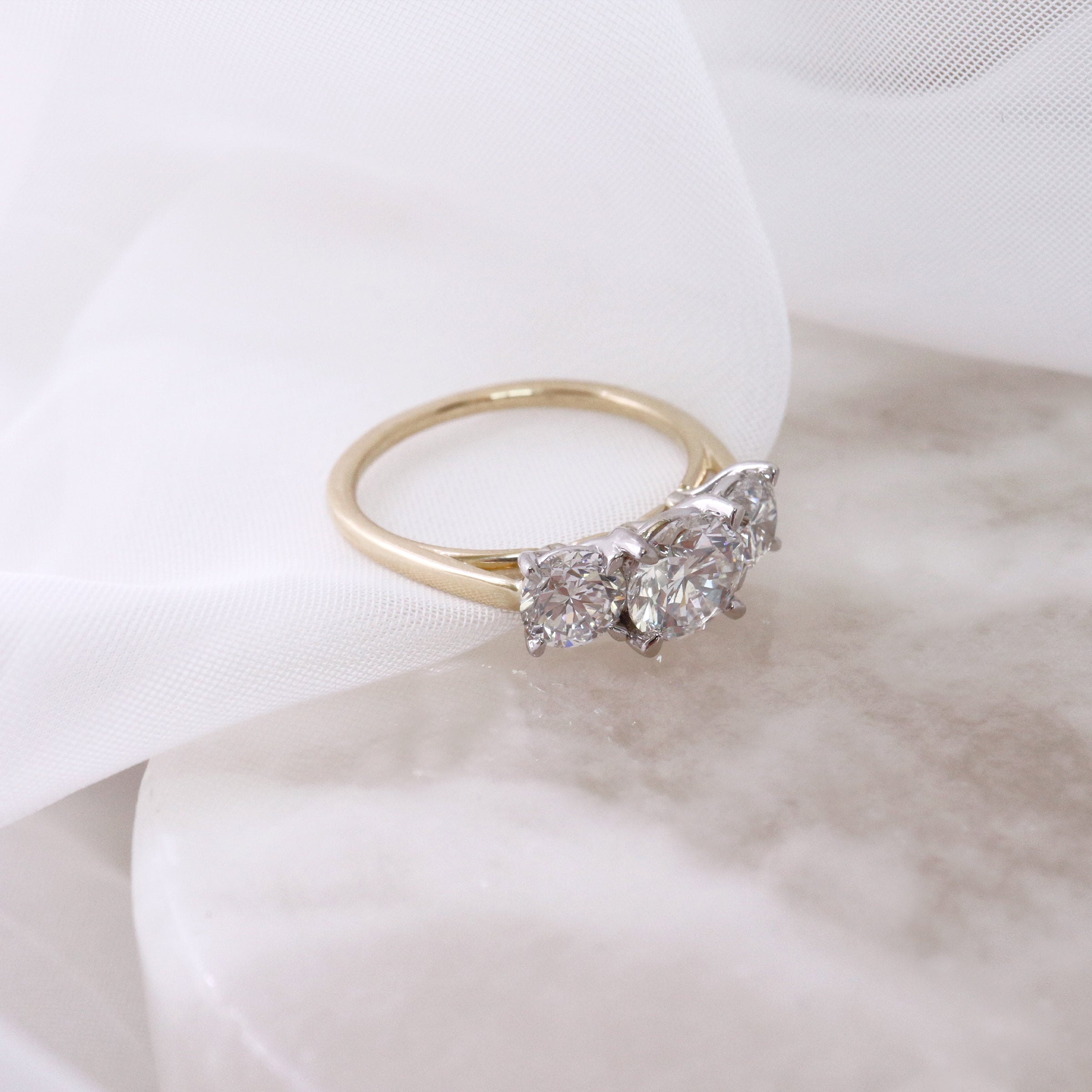 Diamond 3 Stone Engagement Ring - LG 2.07ct (40761)