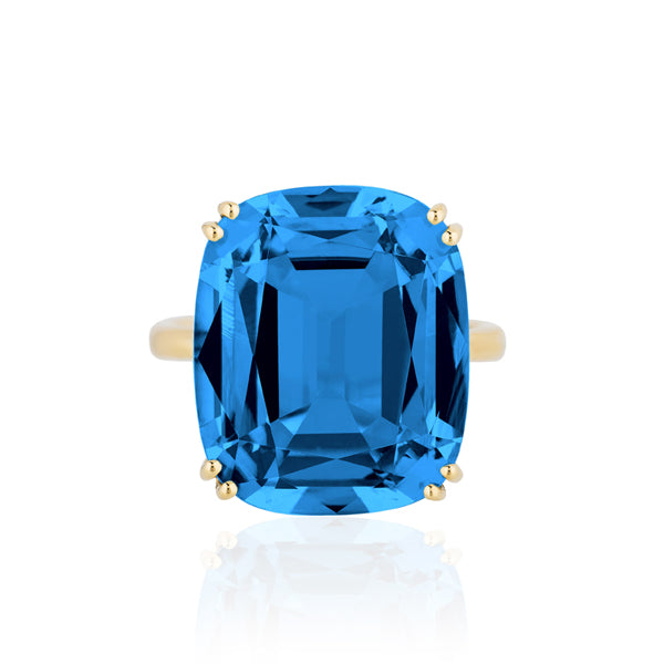 Genuine London Blue Topaz Solitaire Ring (40846)
