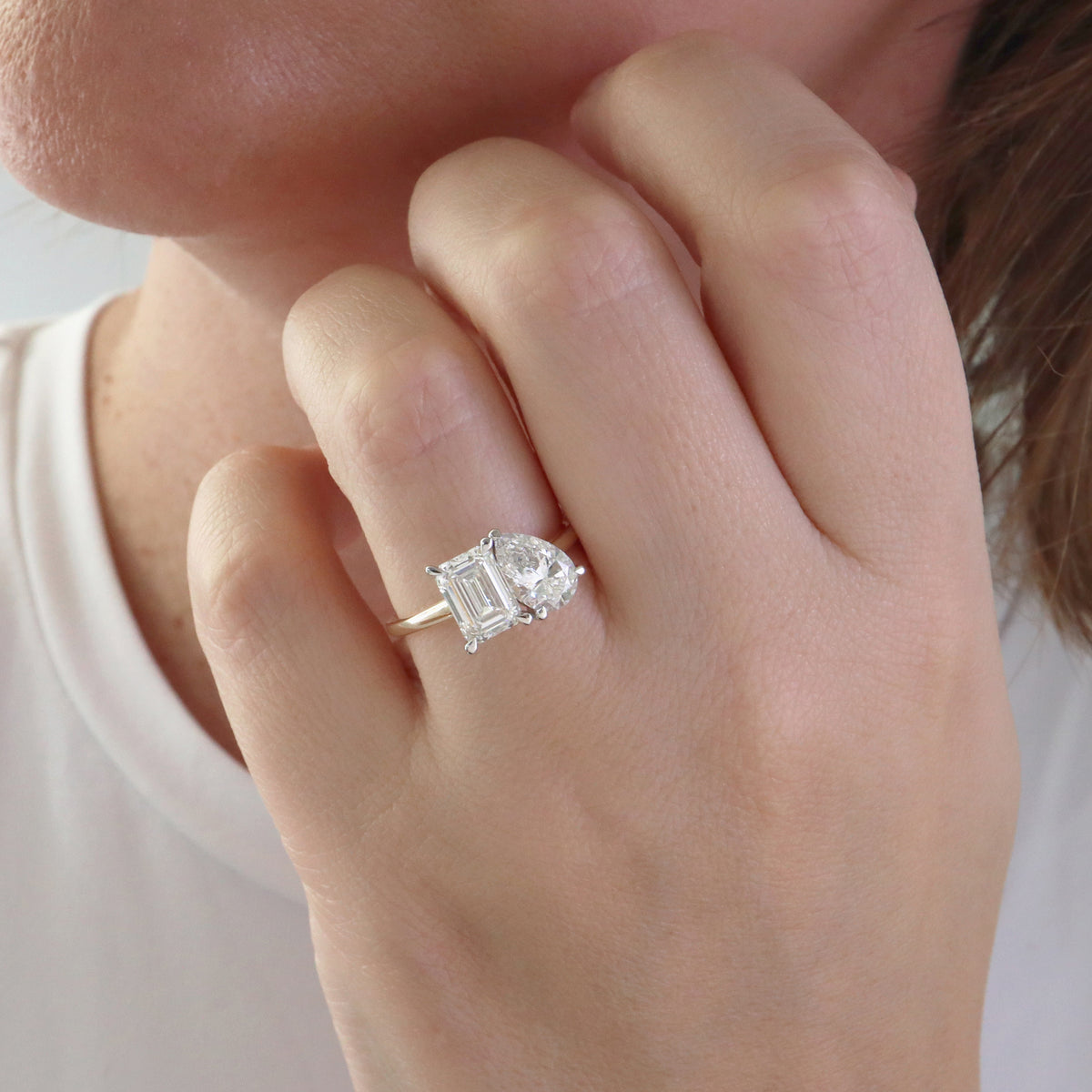 Diamond Toi et Moi Engagement Ring - LG 2.58ct (40915)