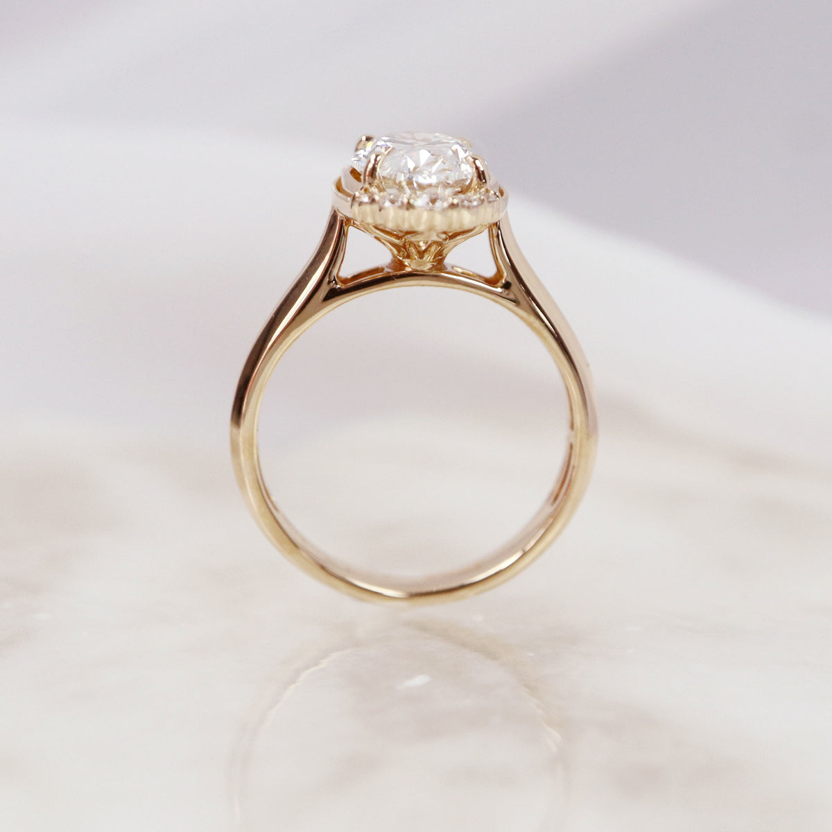Diamond Oval Accented Engagement Ring - LG 2.21ct (41035)