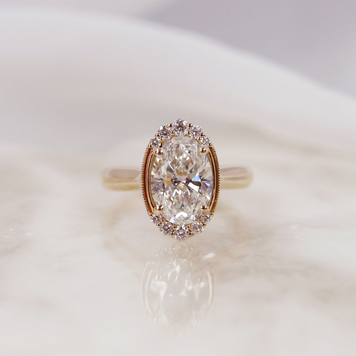 Diamond Oval Accented Engagement Ring - LG 2.21ct (41035)