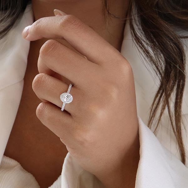 Canadian Maple Leaf Diamond Halo Engagement Ring .76ct (35804)