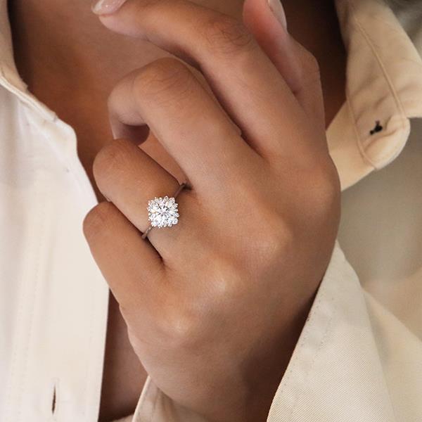 Diamond Custom Engagement Cluster Ring 1.20ct (36001)