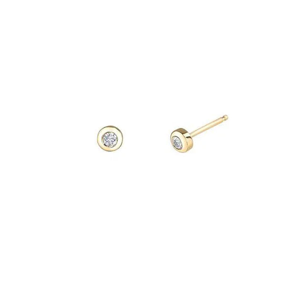 Canadian Maple Leaf Diamond Bezel Earrings .10ct (35418)