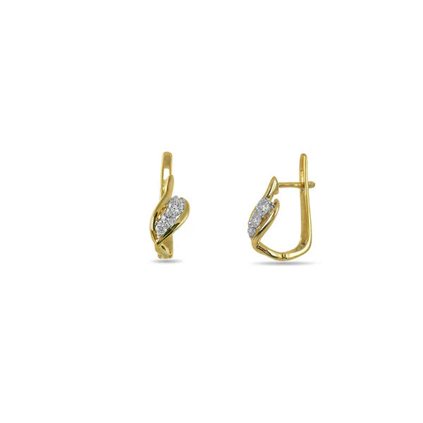 Diamond 3-Stone Leverback Earrings .26ct (39392)