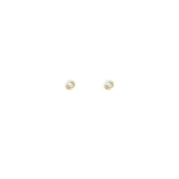Diamond Mini Bezel Set Stud Earrings .02ct (39179)