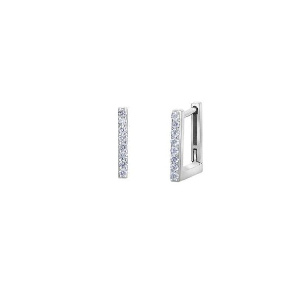 Diamond Squared Huggie Earrings .15ct (38964)