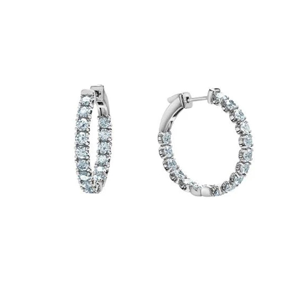 Diamond Inside-Outside Hoop Earrings - LG 2.00ct (39377)