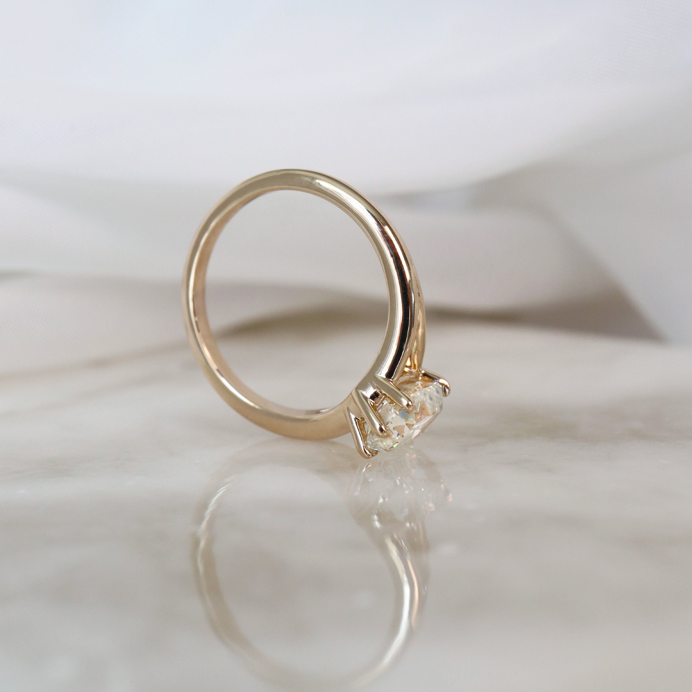 Diamond Old Mine Cut Solitaire Engagement Ring 1.51ct (40920)