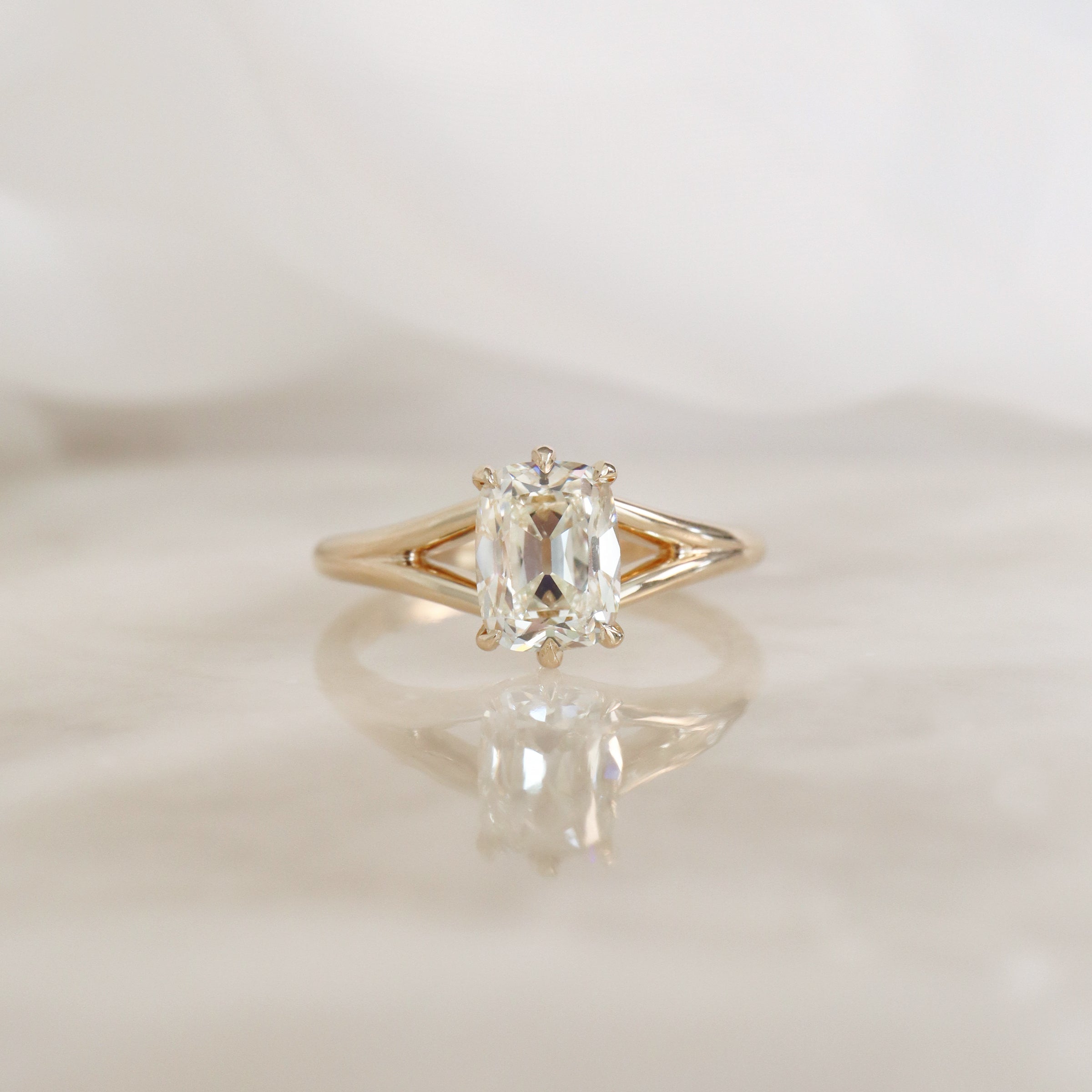 Diamond Old Mine Cut Solitaire Engagement Ring 1.51ct (40920)