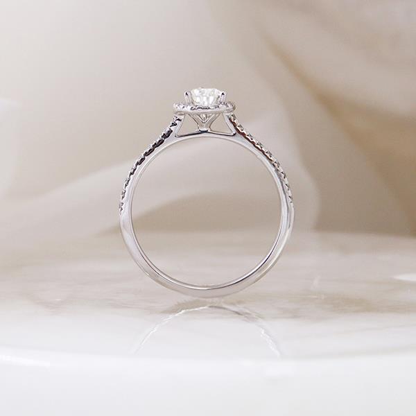 Canadian Maple Leaf Diamond Pear Halo Engagement Ring .77ct (35267)