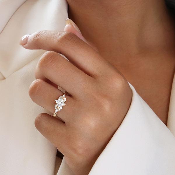 Canadian Diamond Princess Cut Centre Custom Engagement Ring 1.23ct (34001)
