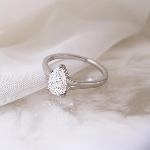 Diamond Pear Cut Solitaire Engagement Ring LG 1.06ct (37855)