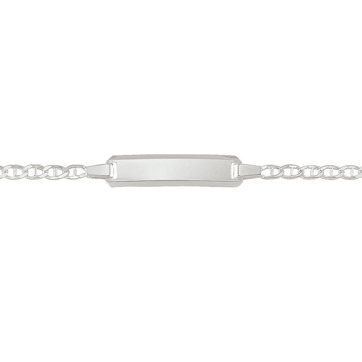 Sterling Silver Flat Anchor Link ID Bracelet (30589)