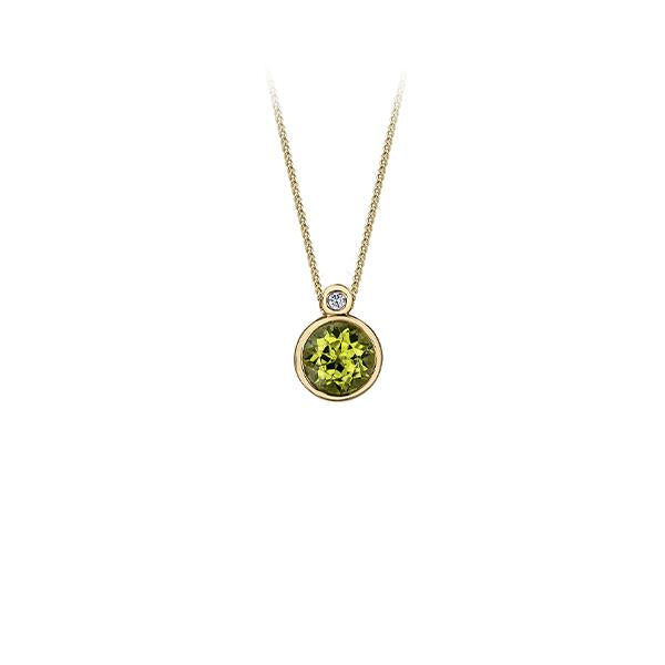 Genuine Peridot and Diamond Pendant (35077)