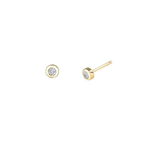 Canadian Maple Leaf Diamond Bezel Earrings (35418)