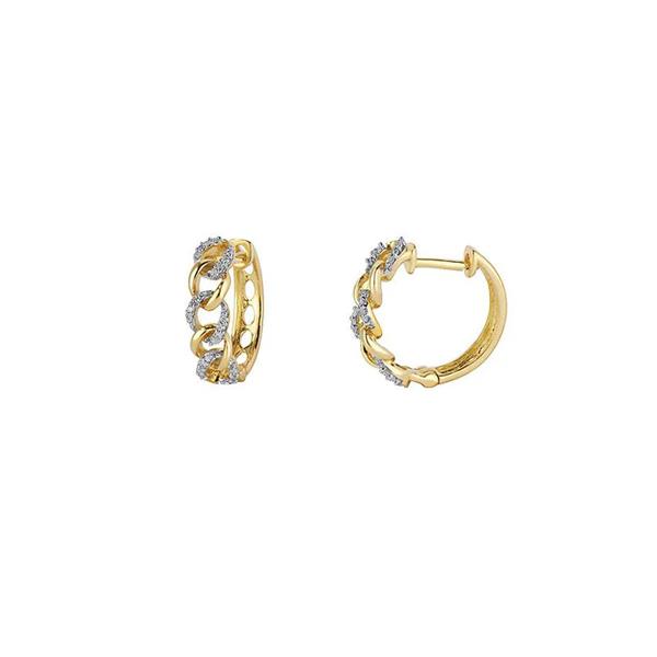 Diamond Cuban Link Huggie Earrings .09ct (35584)