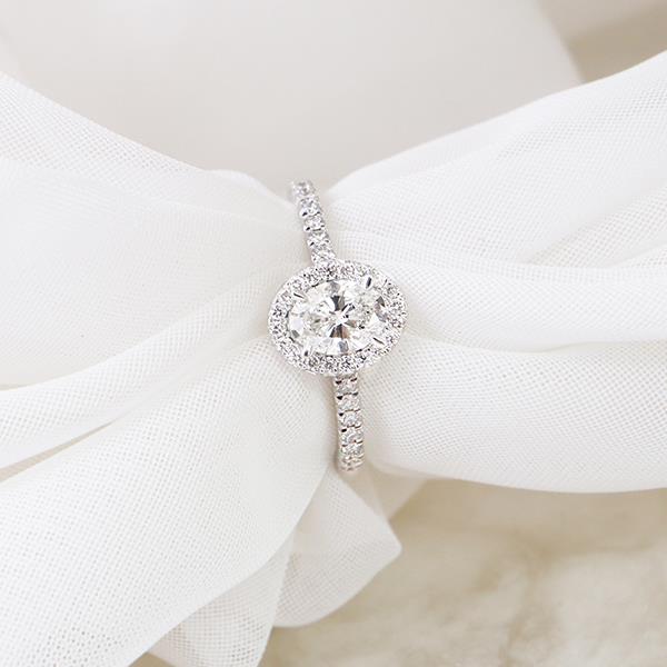 Canadian Maple Leaf Diamond Halo Engagement Ring .76ct (35804)