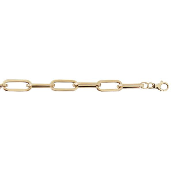 Gold Paper Clip Link Bracelet 9mm 8inch (37197)
