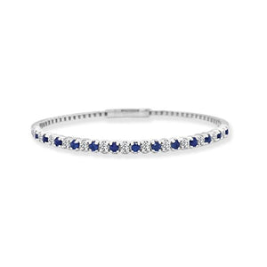 Genuine Sapphire and Diamond Flexible Bangle .50ct (37209)