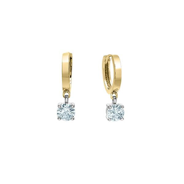 Diamond Drop Hoop Earrings - LG 1.00ct (37290)