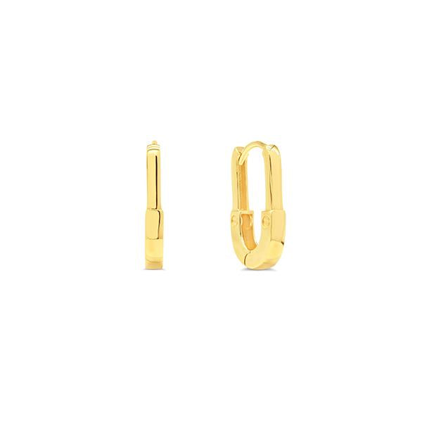 Gold Oval Huggie Earrings (37554)