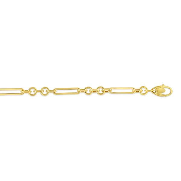 Gold Fancy Link Bracelet 7.5in (37564)
