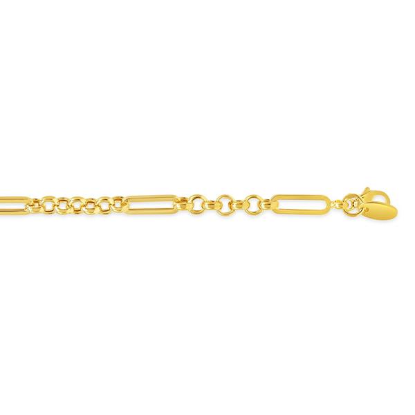 Gold Fancy Link Bracelet 7.5in (37566)
