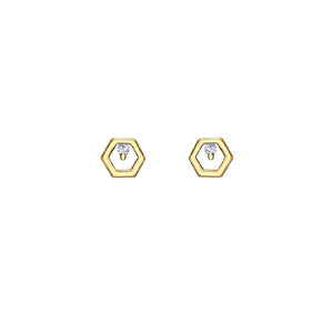 Diamond Hexagon Studs (37744)